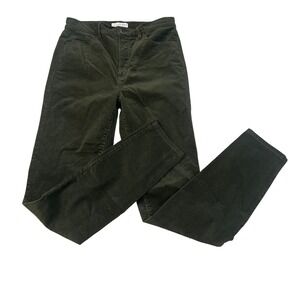 Loft Olive Green Corduroy Skinny Pants Womens Size 6 28 Fine Wale Cotton Blend